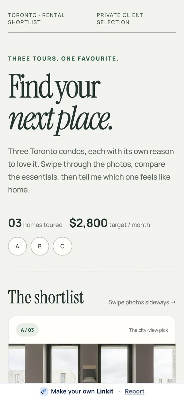 Three Toronto condos, as it looks on a phone