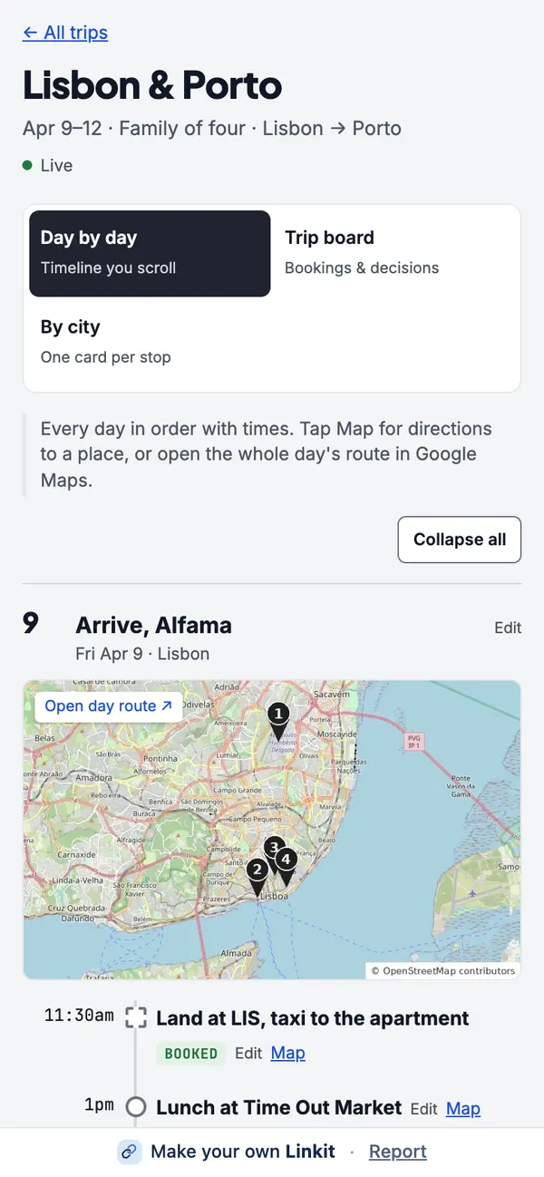 Lisbon & Porto, as it looks on a phone