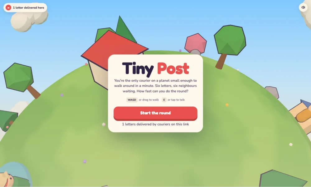 Tiny Post: deliver letters on a tiny planet